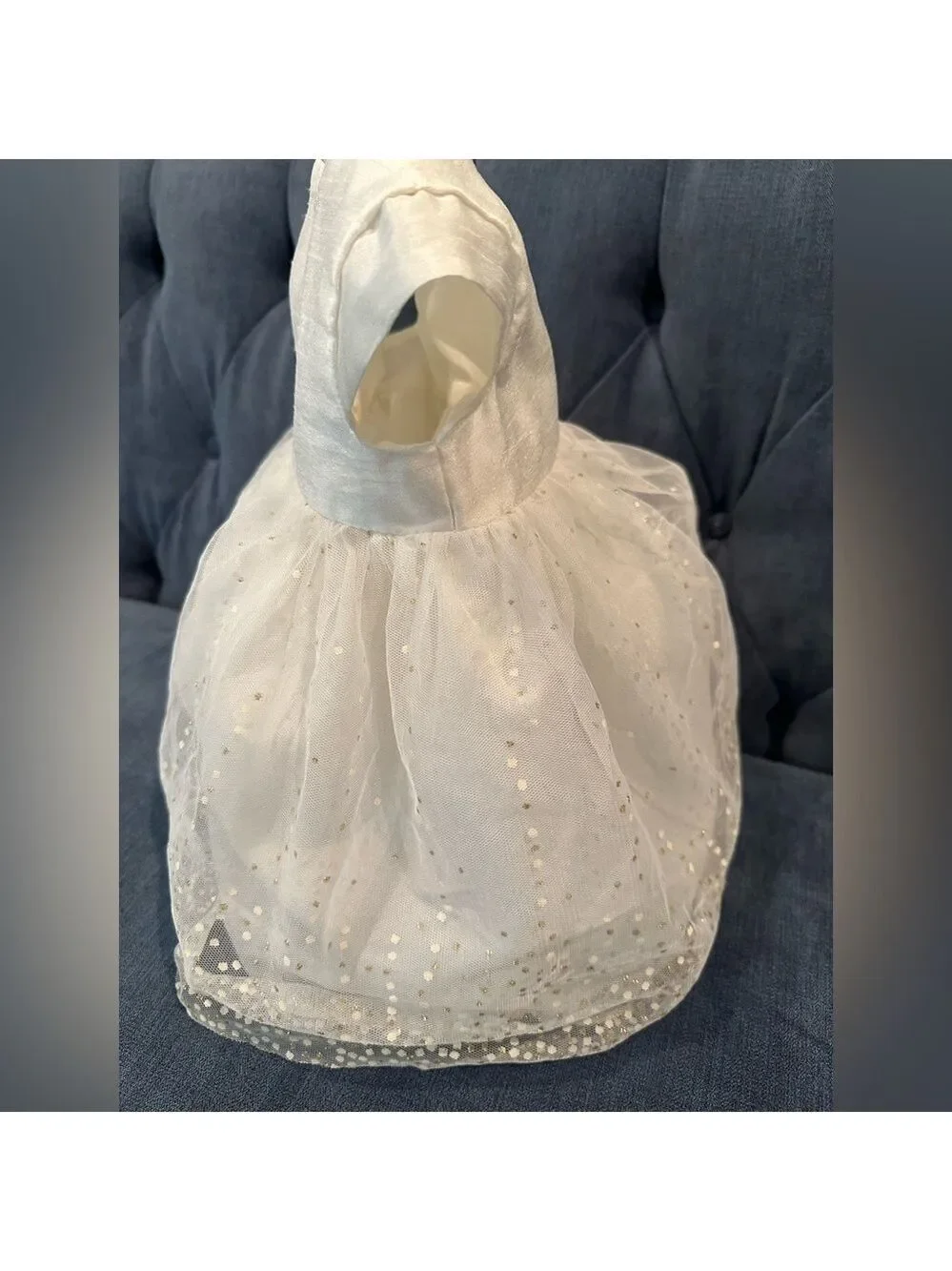 Special Occasion by Marmellata👸Ivory Tulle Dress w/Rose, Gold Sparkles & Ribbon